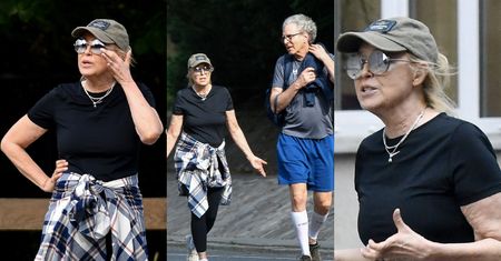Agata Młynarska z NIETĘGĄ MINĄ przemierza warszawskie ulice i żywo dyskutuje z mężem (ZDJĘCIA)