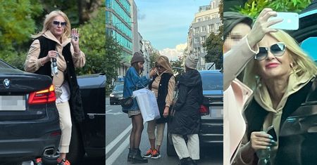 Majka Jeżowska TARASUJE ULICĘ w samym centrum Warszawy, żeby skoczyć na shopping i... zrobić sobie fotki z fankami (ZDJĘCIA)