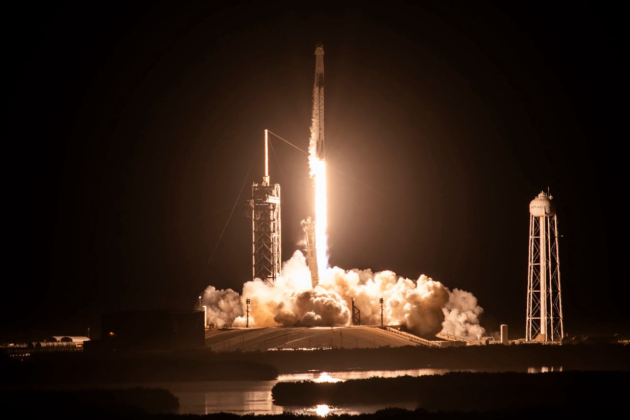 Launch of the Falcon-9 rocket from Cape Canaveral in Florida