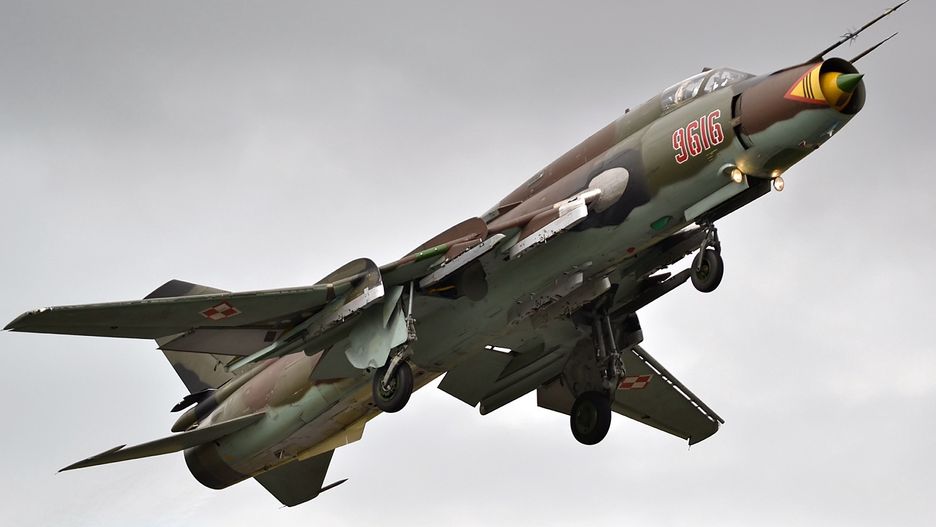 Su-22 w polskich barwach. W 2021 roku mija 37 lat służby tego modelu w polskim lotnictwie