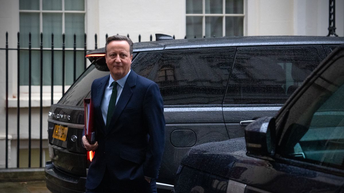 LONDON, ENGLAND - JANUARY 23: Lord David Cameron of Chipping Norton, Secretary of State for Foreign, Commonwealth and Development Affairs, leaves after attending the weekly Cabinet meeting on January 23, 2024 in London, England. Usually held in the Cabinet Room of 10, Downing Street, the Cabinet of the United Kingdom of Great Britain and Northern Ireland is the senior decision-making body of the government of King Charles III. It is chaired by the Prime Minister and members include Secretaries of State and other senior ministers. Members of the Cabinet are appointed by the Prime Minister and are chosen from members of the two houses of Parliament, the House of Commons and the House of Lords. The current Cabinet system was set up by Prime Minister David Lloyd George during his six-year tenure from 1916. (Photo by Carl Court/Getty Images)