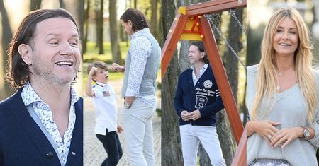 Radek bawi się z dziećmi Gosi na placu zabaw. Tata idealny? (ZDJĘCIA)