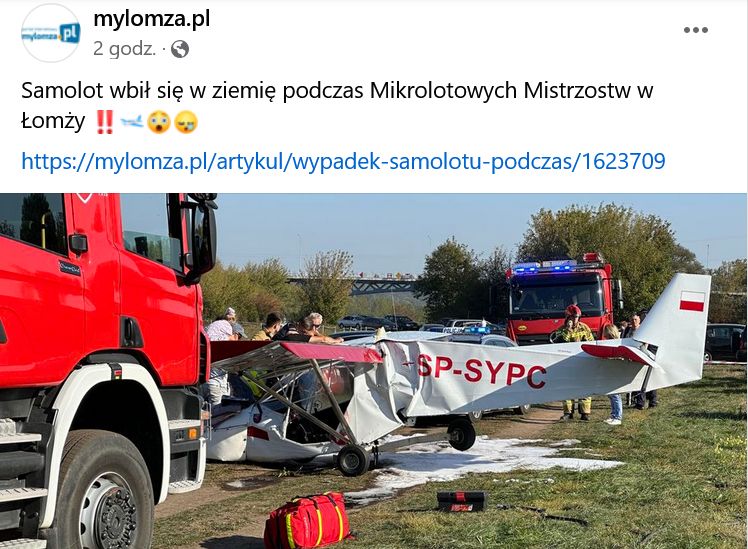 W Łomży doszło do wypadku podczas zawodów lotniczych