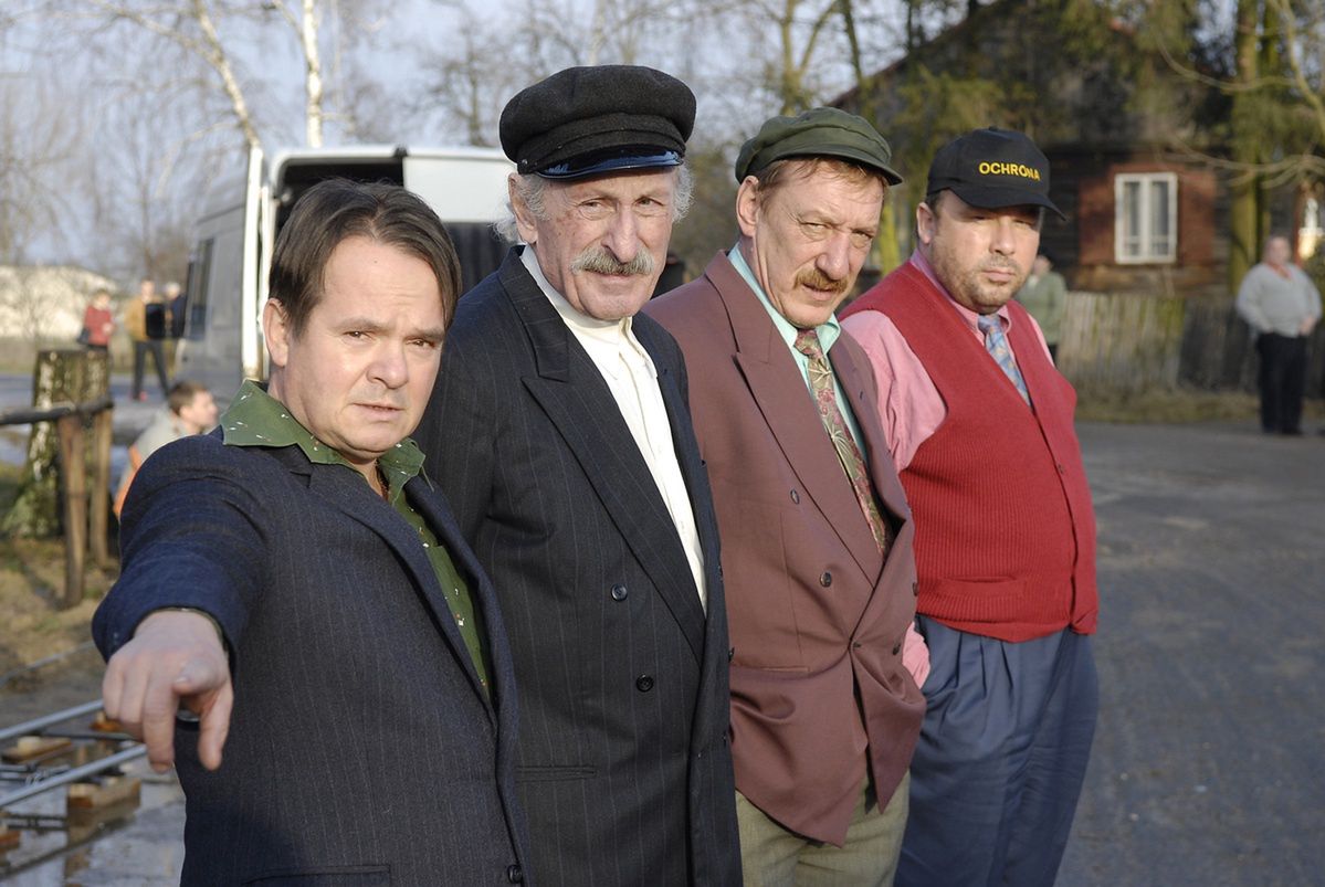 Bogdan Kalus, Piotr Pręgowski, Franciszek Pieczka, Sylwester Maciejewski - aktorzy serialu "Ranczo"