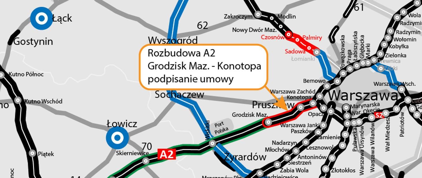 Mapa realizacji inwestycji drogowej