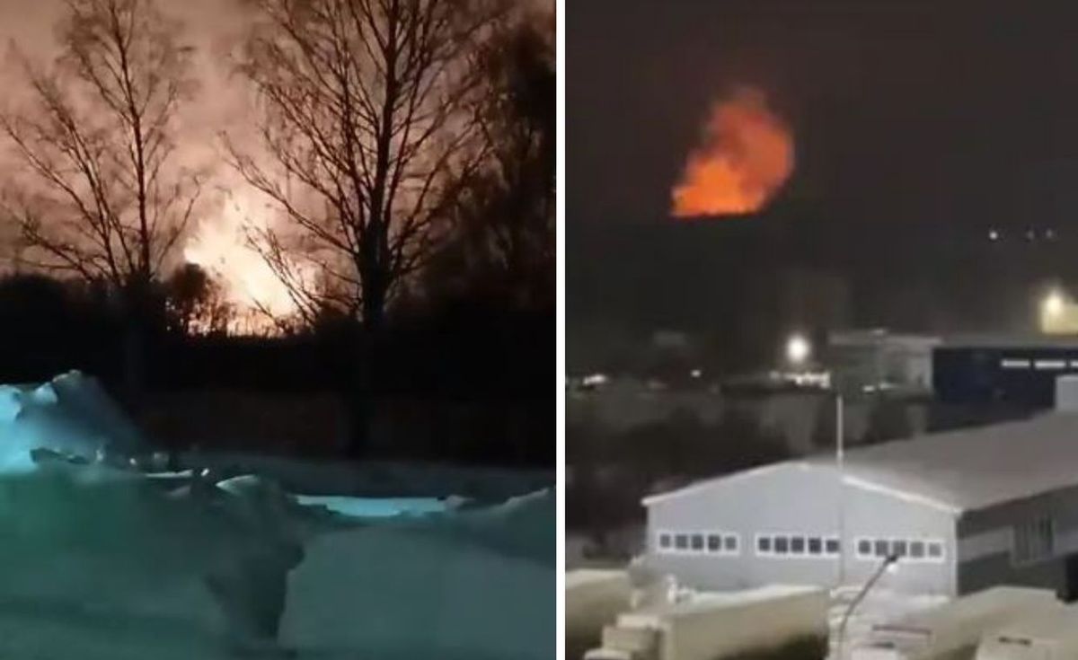 Eksplozja w rosyjskiej fabryce amunicji. Na nagraniach ogromny pożar