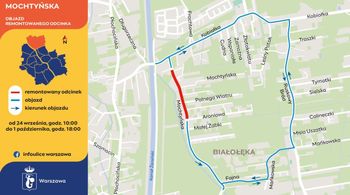 Warszawa: Utrudnienia na Białołęce. Remont ulicy, objazdy i zmiany w komunikacji
