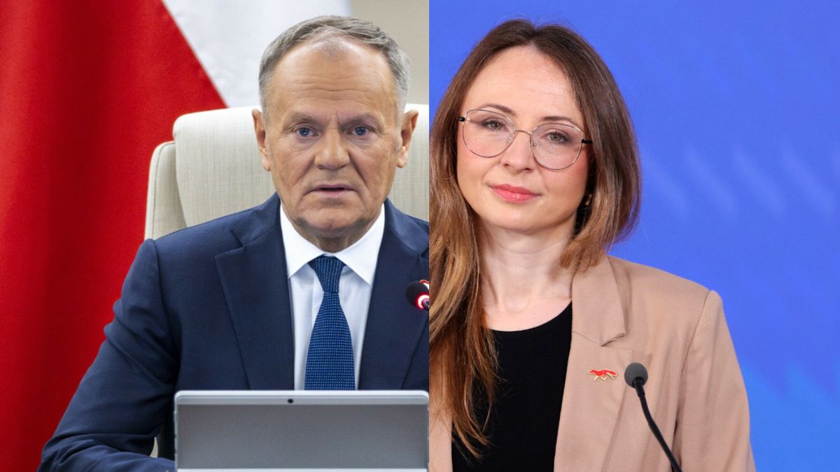 Na zdjęciu premier Donald Tusk i ministra pracy Agnieszka Dziemianowicz-Bąk