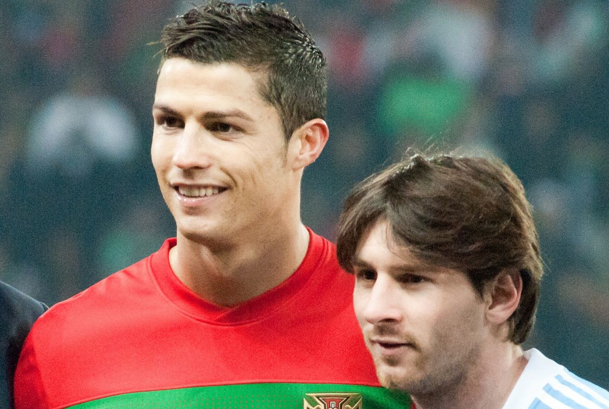 Cristiano Ronaldo i Lionel Messi wspólnie przed meczem