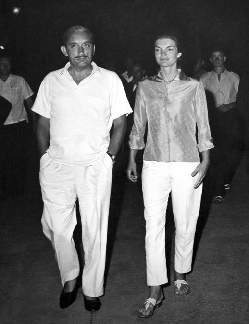 Książę Stanisław Radziwiłł i jego szwagierka, Jackie Kennedy we Włoszech w 1960 r.