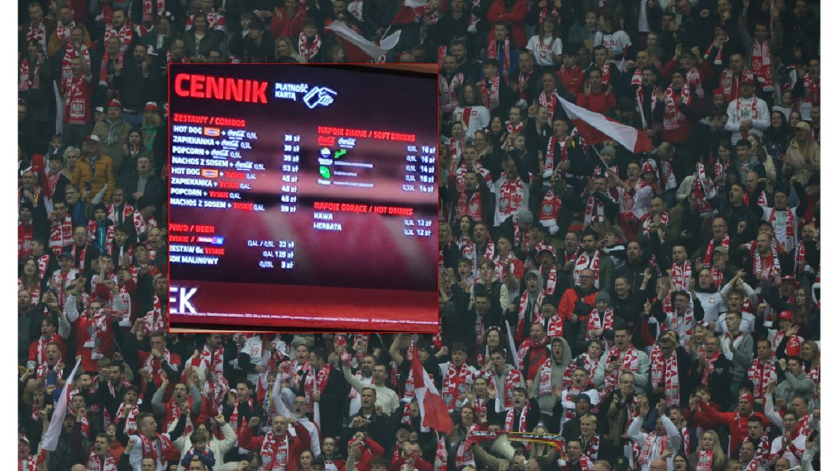 Ceny na meczu reprezentacji.