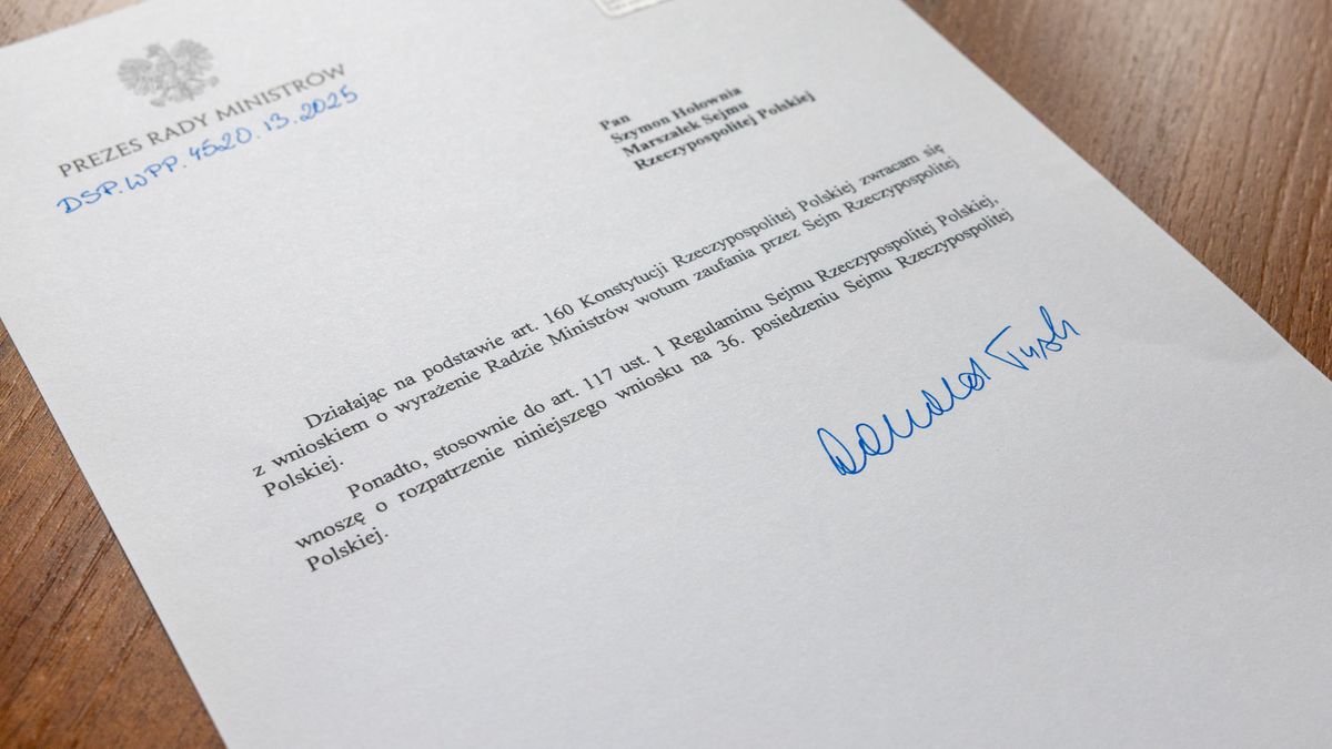 Wniosek o wotum zaufania do rządu wpłynął do Sejmu