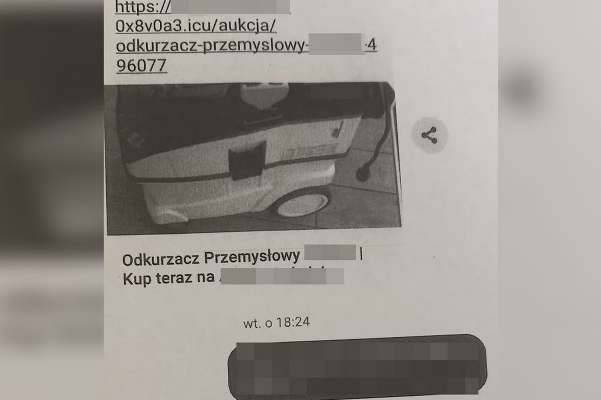 Lubelskie: Kupił odkurzacz przemysłowy. 39-latek stracił 1000 zł