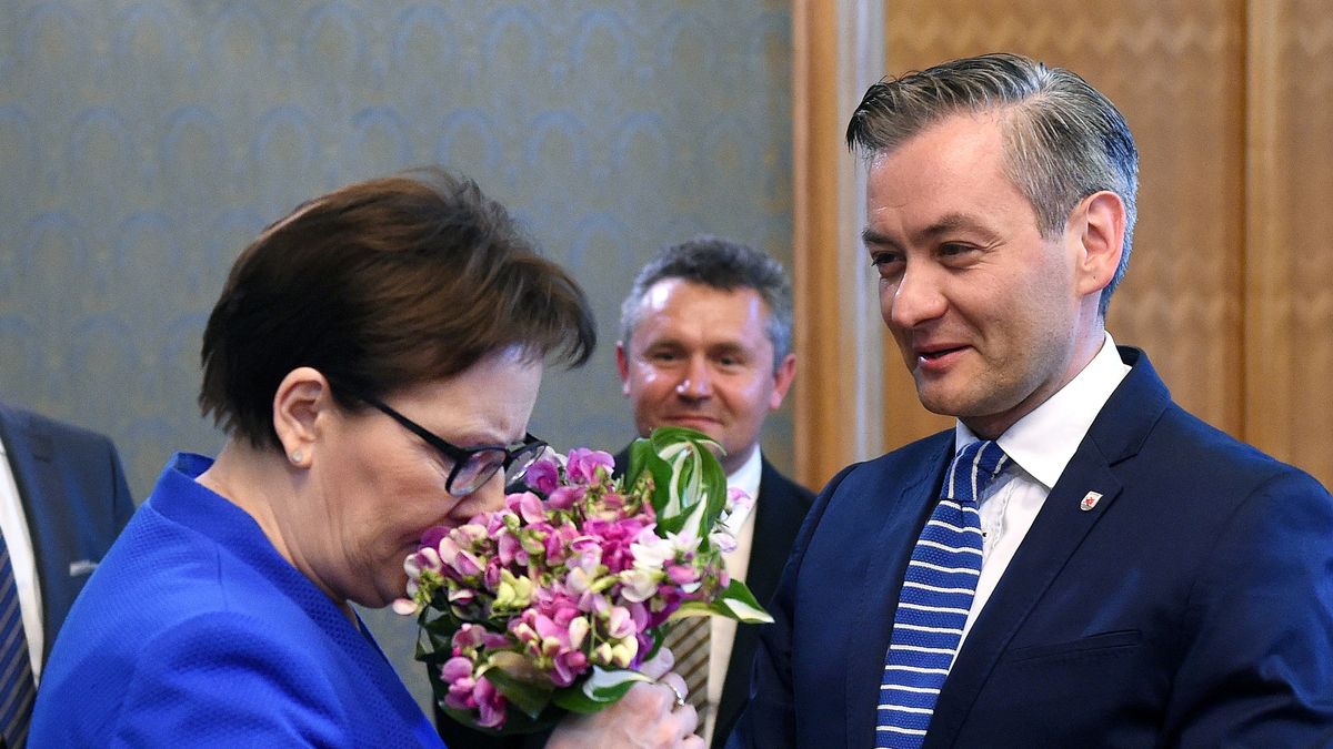 Ewa Kopacz i Robert Biedroń podczas negocjacji