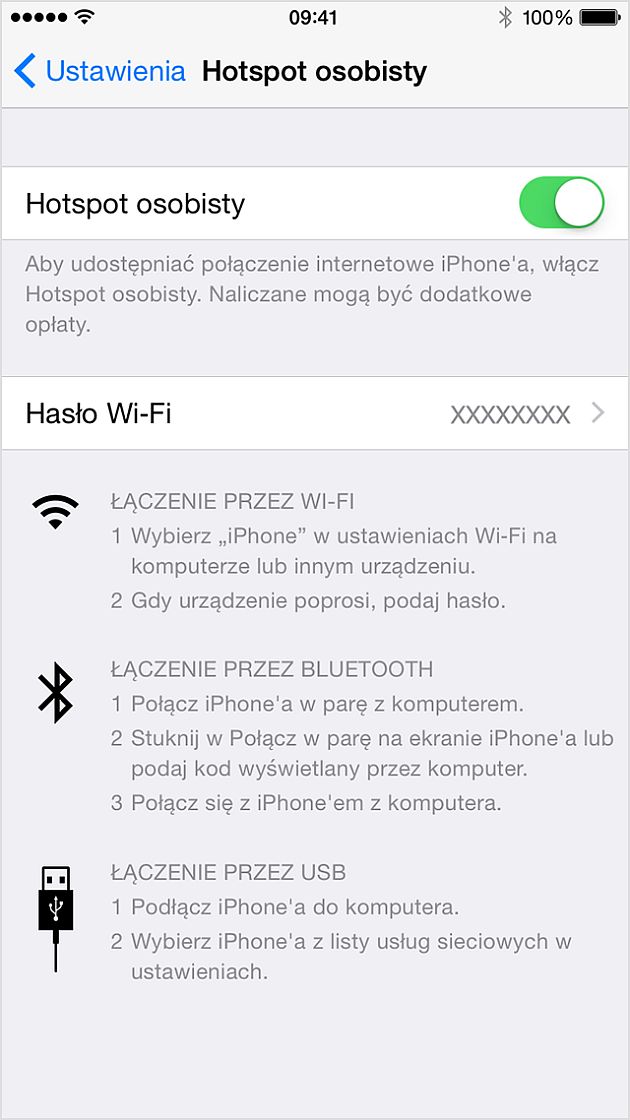 udostępnianie internetu ios