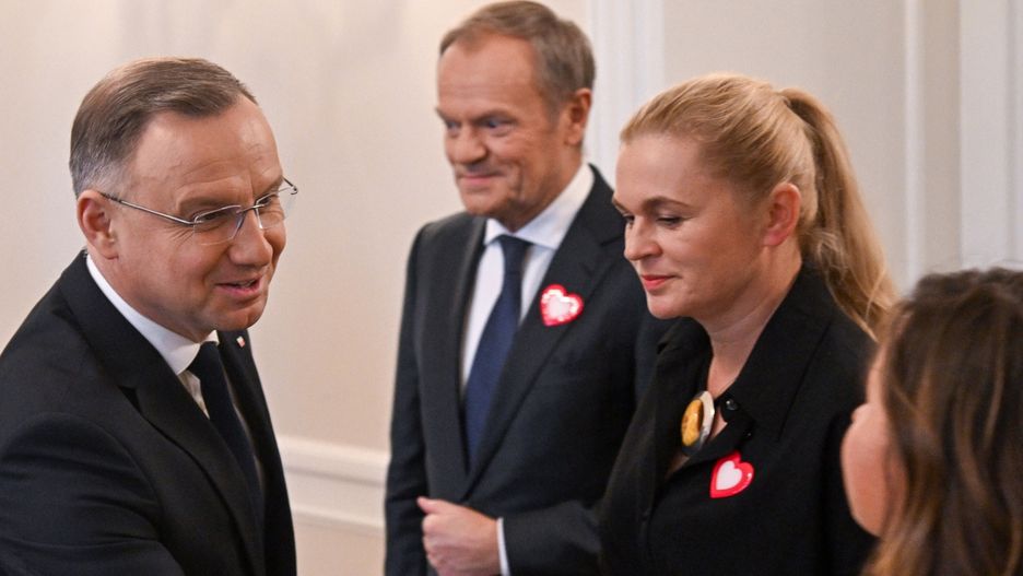 Andrzej Duda i Donald Tusk podczas spotkania w Pałacu Prezydenckim