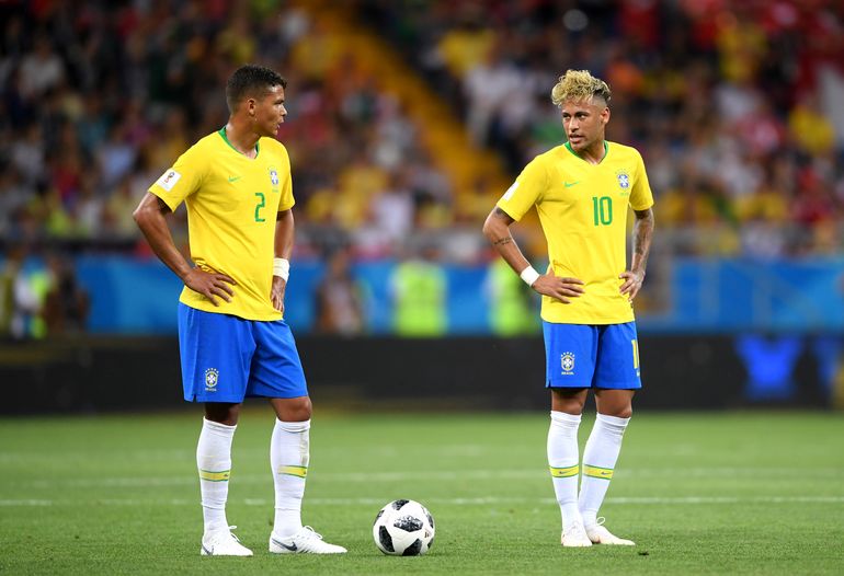 Na zdjęciu: Thiago Silva i Neymar w reprezentacji Brazylii