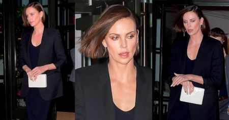 Dystyngowana Charlize Theron podbija nowojorskie restauracje w klasycznej czerni