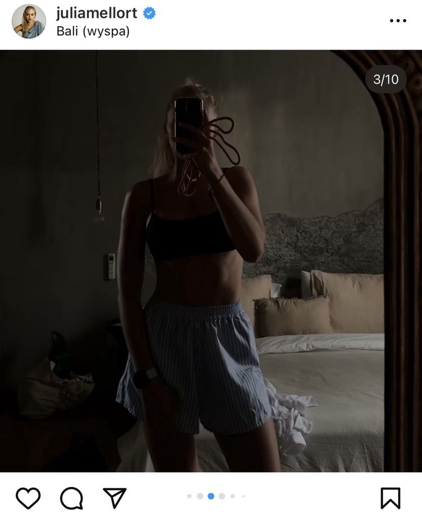 Julia Tychoniewicz w szortach inspirowanymi męskimi bokserkami 