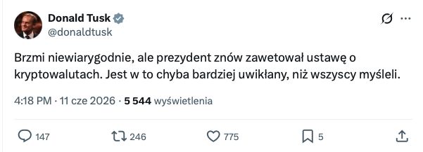 Wpis premiera Donalda Tuska