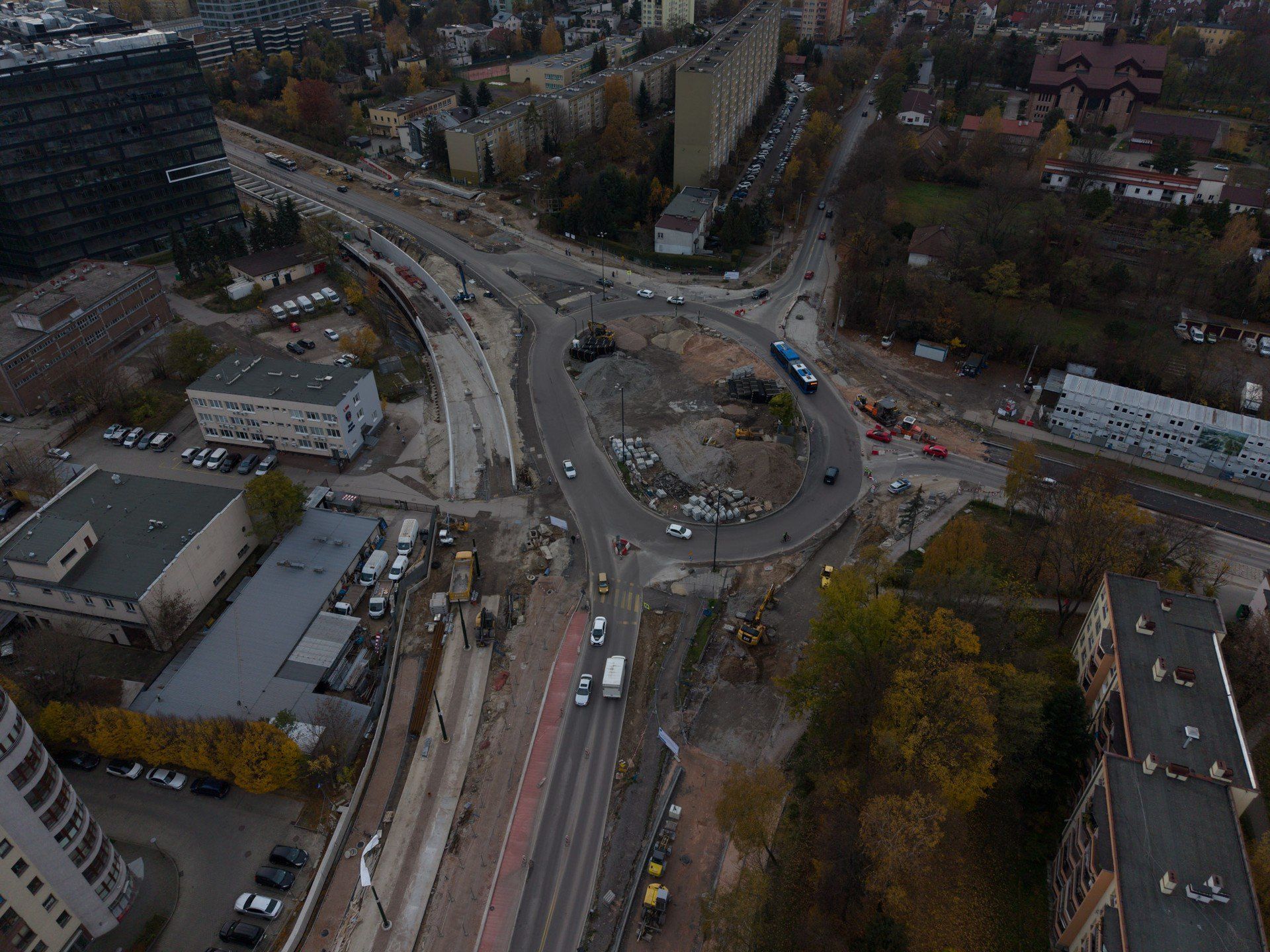 Rondo Barei i odchodząca od niego ulica Dobrego Pasterza w Krakowie