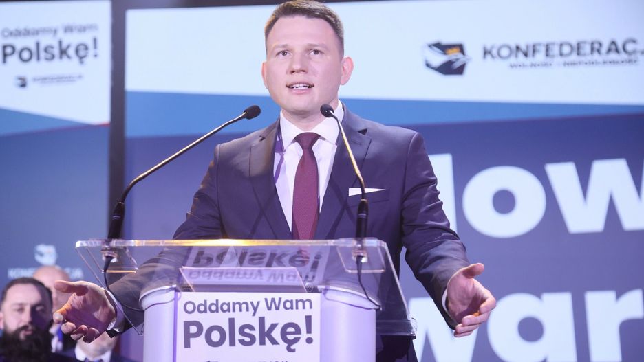 Konwencja polityczna Konfederacji
Fot. Wojciech Olkusnik/East News, Warszawa, 18.02.2023. Konwencja polityczna partii Konfederacja.

N/z: Slawomir Mentzen
Wojciech Olkusnik