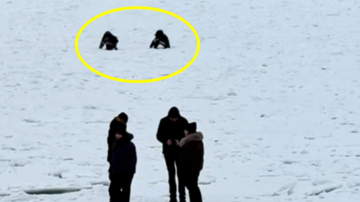 Weszli na Bałtyk. Lód się załamał.