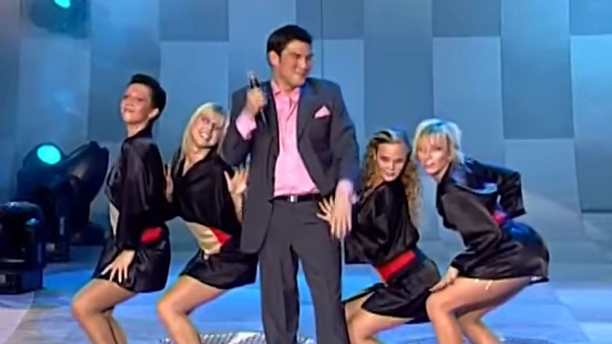 Dariusz Michalczewski w czasie występu na festiwalu w Opolu