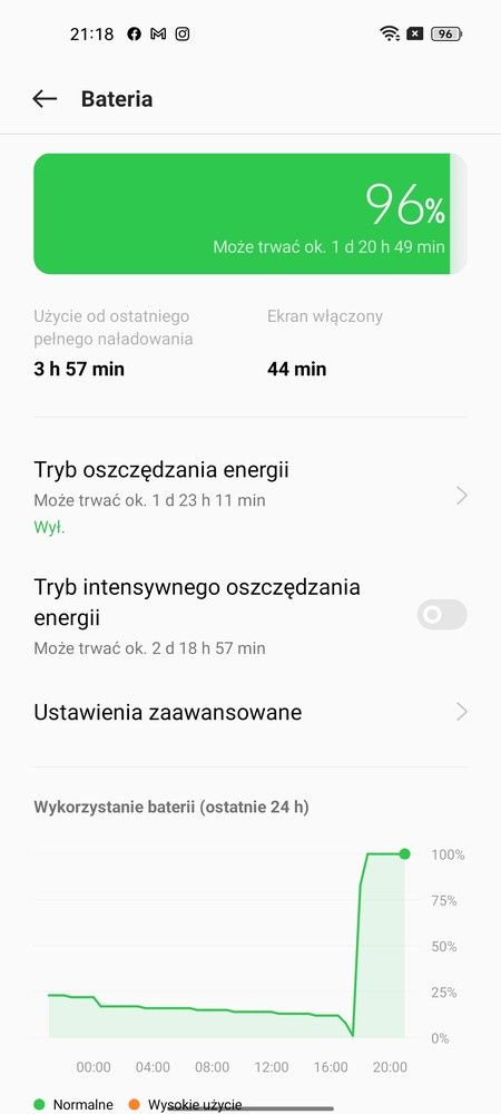 OPPO Reno7 5G ładowanie menu