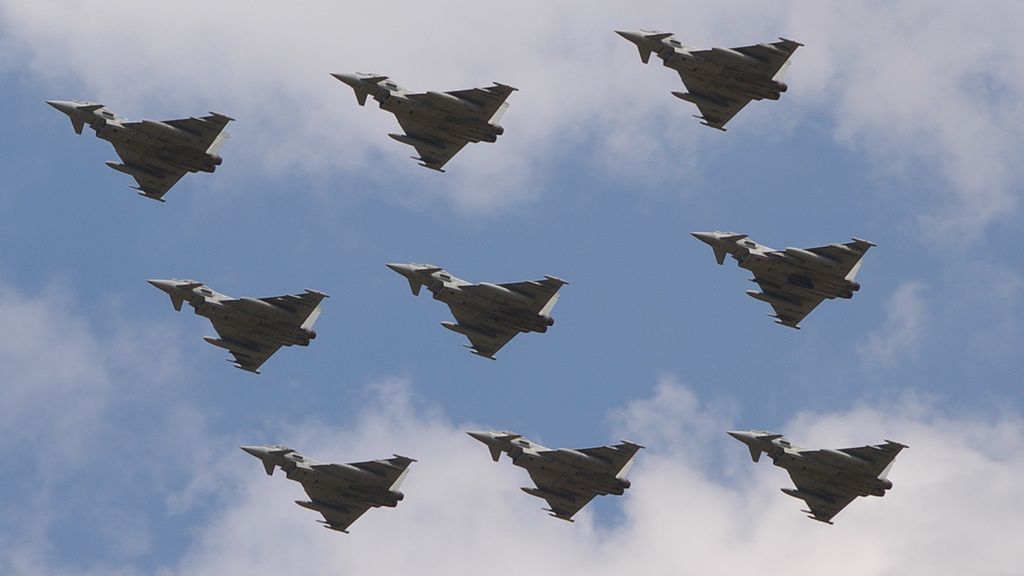 Myśliwce Typhoon stanową podstawę lotnictwa bojowego brytyjskich sił powietrznych.