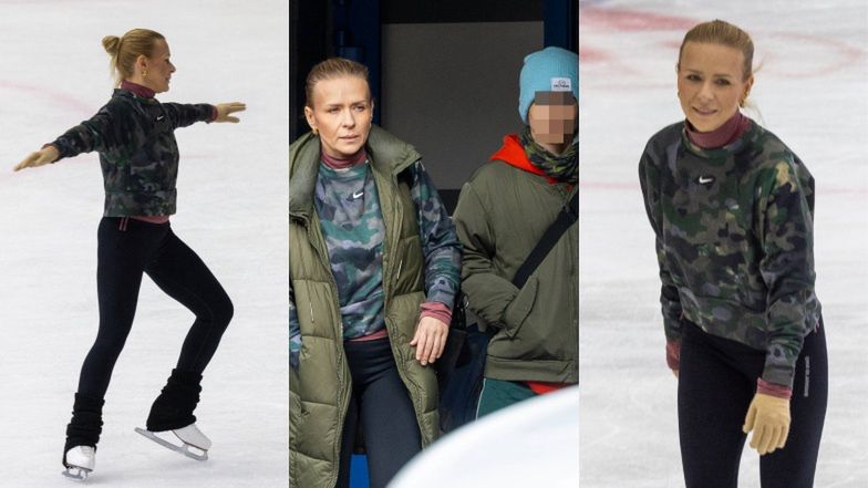 Aneta Zając wybrała się z synami na lodowisko