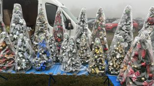 Wierzbica: Stroiki, instalacje świąteczne i świecidełka na targowisku