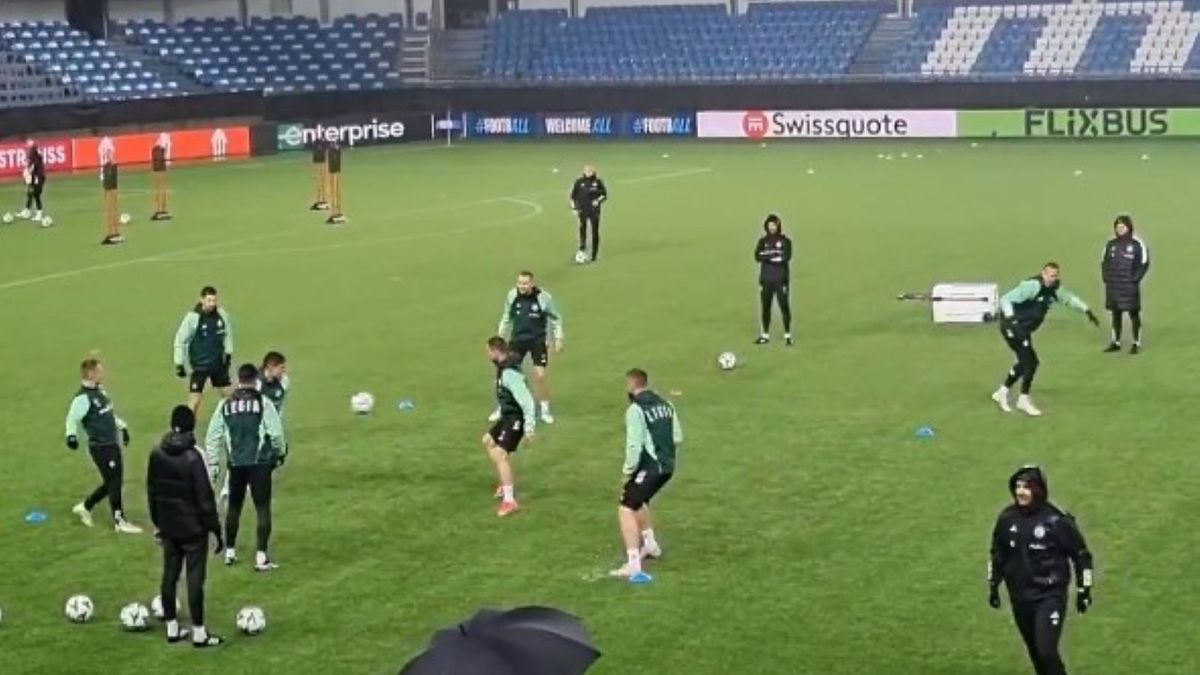 Twitter / x.com/LegionisciCom / Na zdjęciu: trening Legii na Aker Stadion w Molde