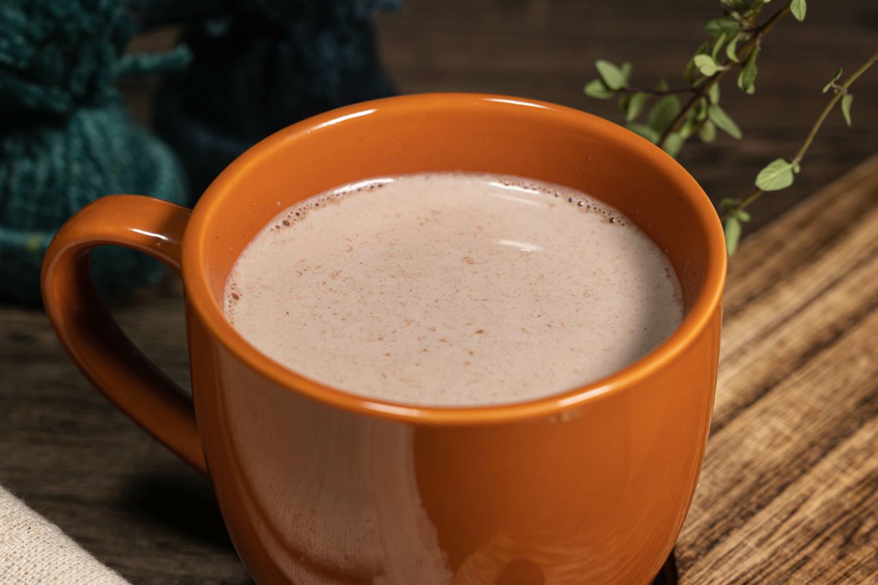 Hot chocolate is a good idea for a chilly morning.
