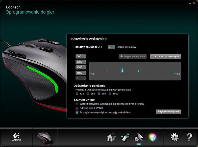 Logitech G300 - ustawienia