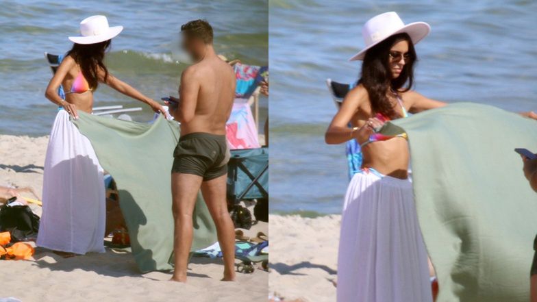 Klaudia El Dursi wypoczywa na plaży w Chałupach