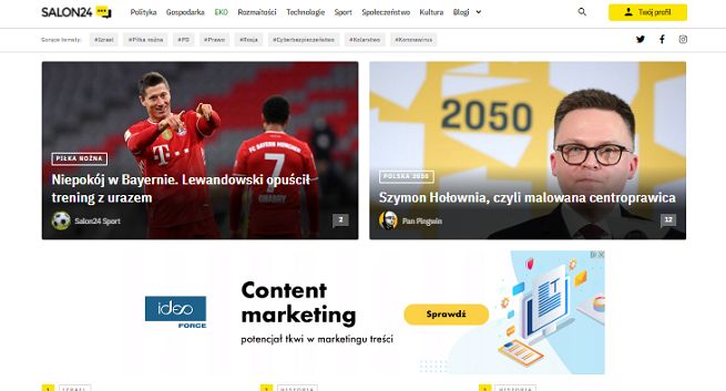 Salon24 pozwoli autorom zarabiać na publikowanych treściach