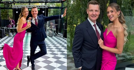 Rafał Mroczek pokazał się z młodszą o 13 lat ŻONĄ na ślubie jej siostry. Ładna z nich para? (ZDJĘCIA)