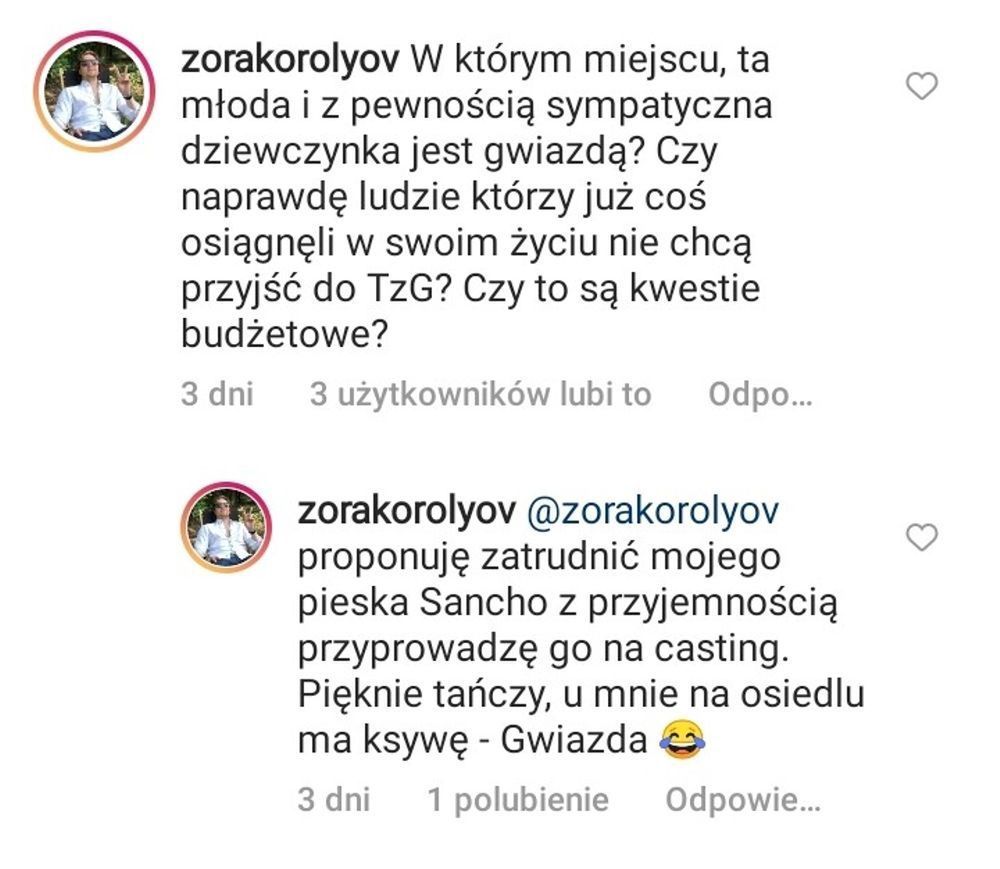 Żora Korolyov krytykuje udział Oliwii Bieniuk w "Tańcu z gwiazdami"