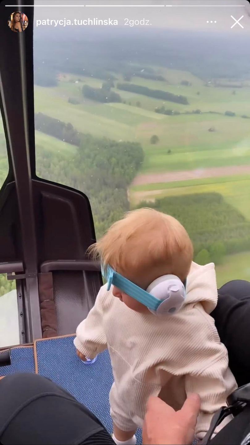 Tuchlińska i Wojciechowski zabrali synka w lot helikopterem