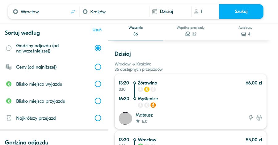 Screenshot z BlaBlaCar