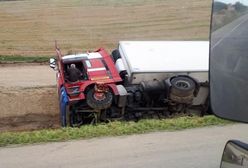 Węgry. Polski kierowca miał wypadek. Kilka dni mieszkał w kabinie przewróconego TIR-a