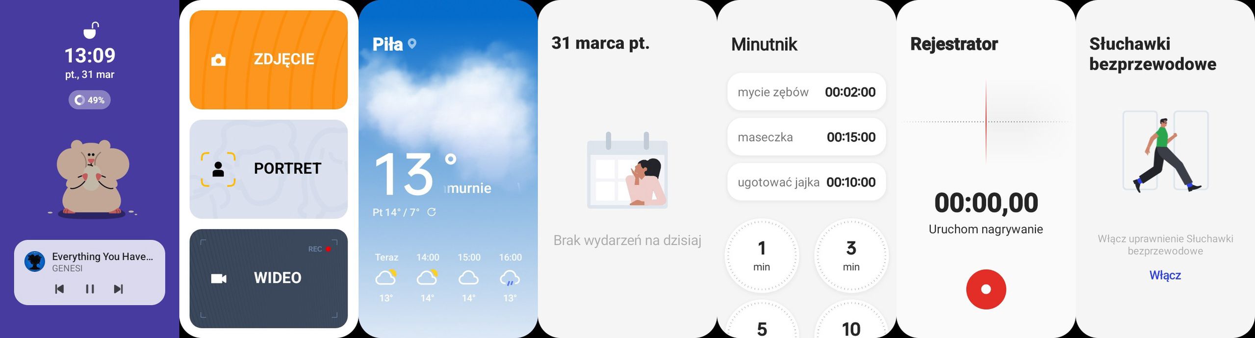 Tak wyglądają widżety na zewnętrznym ekranie