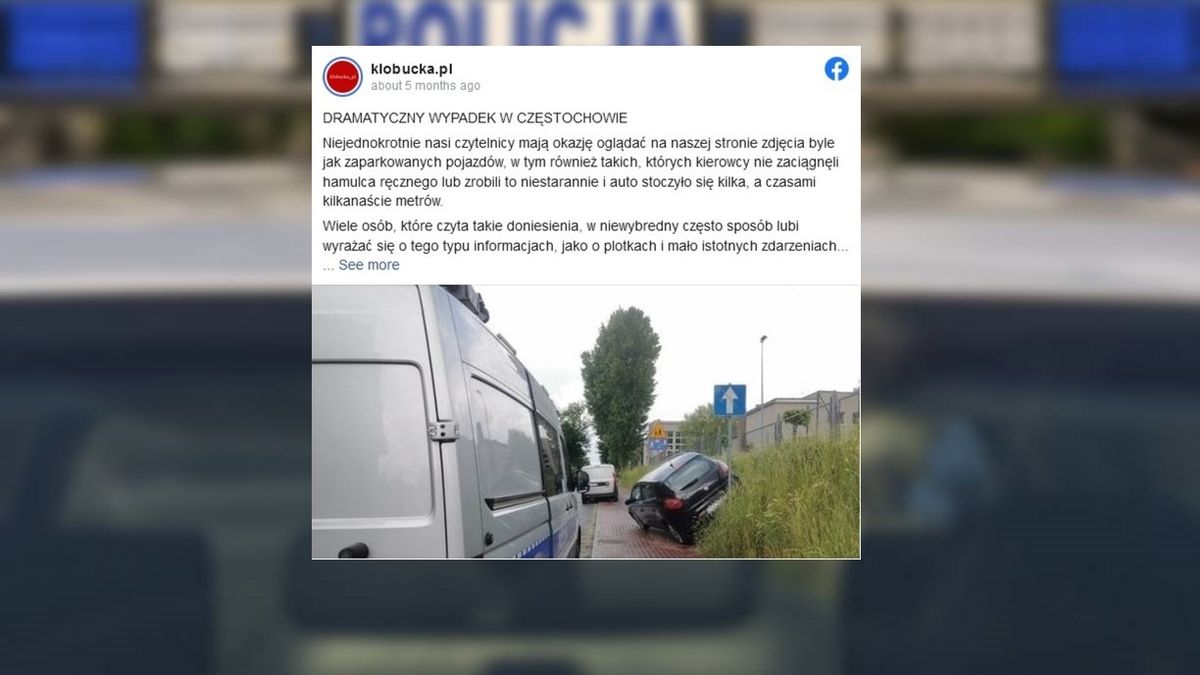 Wypadek w Częstochowie. Auto stoczyło się na 11-latka
