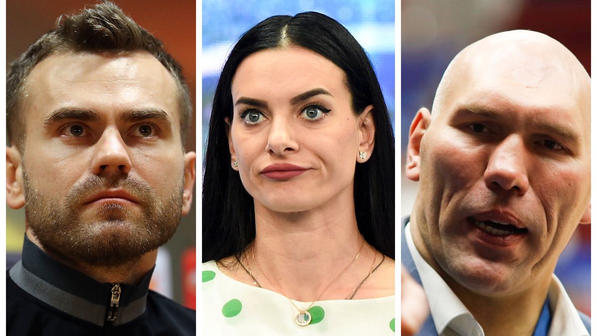 Igor Akinfiejew (pierwszy z lewej), Jelena Isinbajewa, Nikołaj Wałujew - znaleźli się na liście sportowców, którzy popierają politykę Władimira Putina