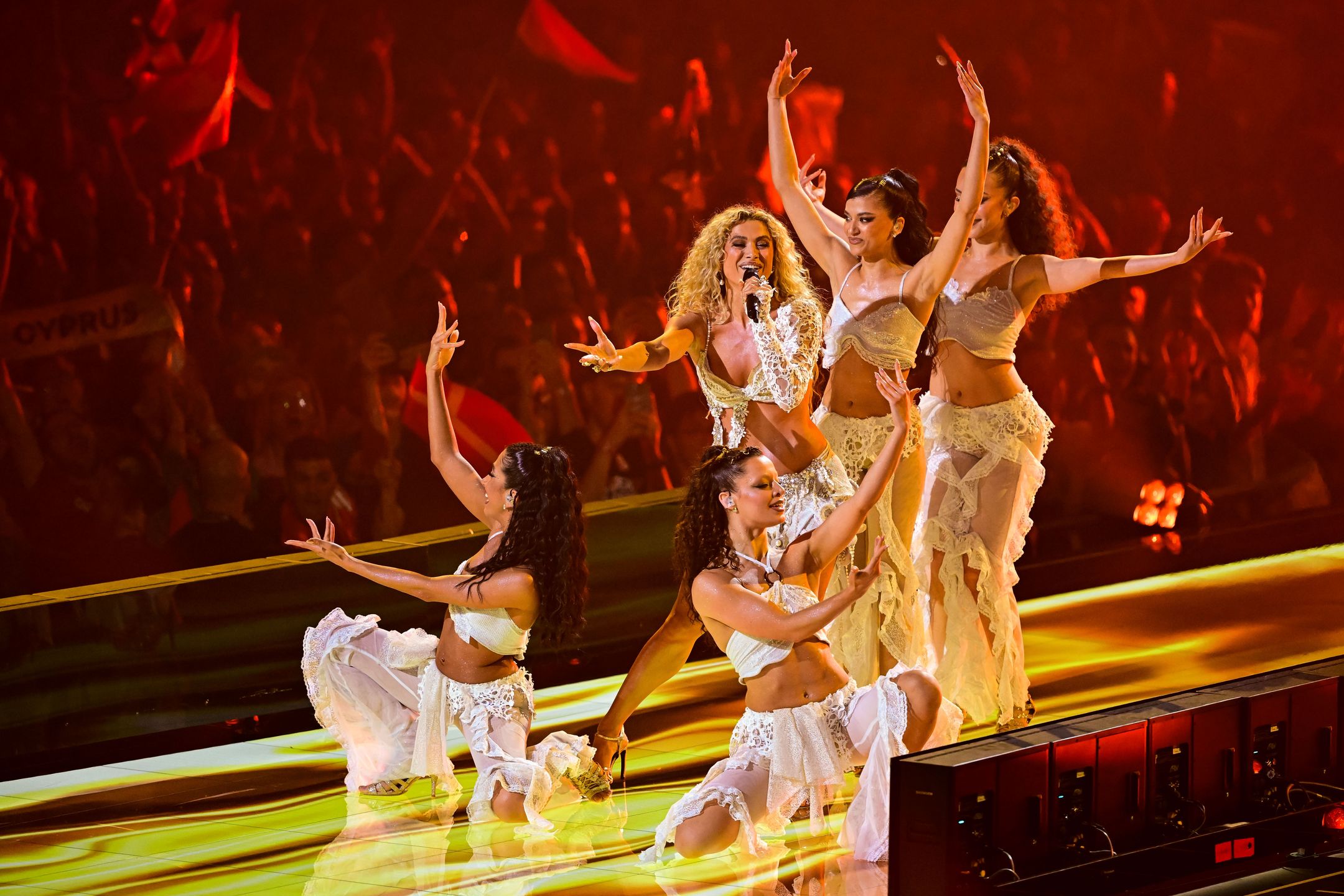 VIENNA, AUSTRIA - MAY 14: Antigoni Buxton, aka Antigoni, representing Cyprus performs during the second Semi-Final of the 70th Eurovision Song Contest at Wiener Stadthalle on May 14, 2026 in Vienna, Austria. (Photo by Christian Bruna/Getty Images)