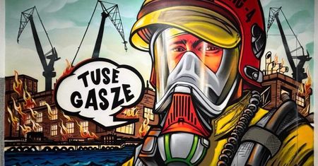 Przepiękne graffiti w siedzibie Jednostki Ratowniczo-Gaśniczej nr 4 w Gdańsku