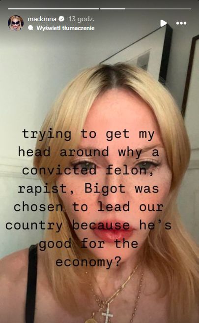 Madonna ubolewa nad wynikiem wyborów w USA