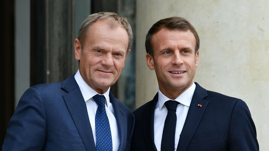 Donald Tusk spotka? si? z Emmanuelem MacronemPresident Emmanuel Macron received the President of the European Council, Donald Tusk, on 14 October 2019 at the Elysee Palace for talks.Julien Mattia / Le Pictorium