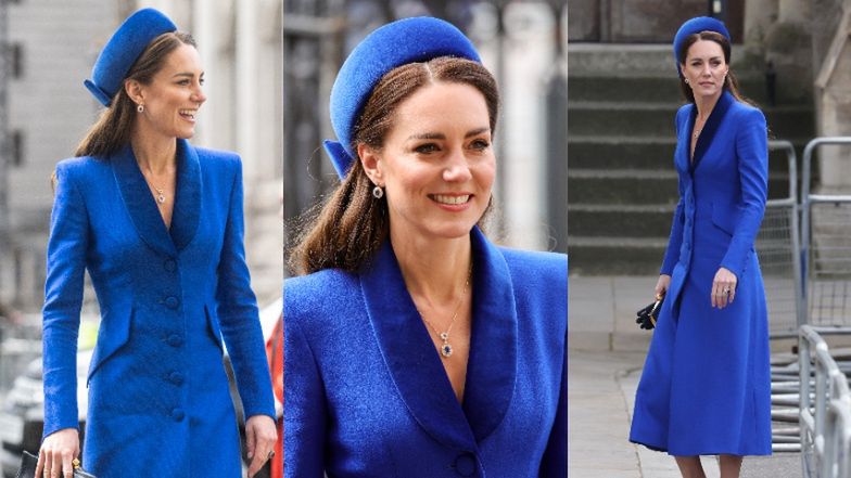 Zjawiskowa Kate Middleton olśniewa w niebieskim płaszczu od Catherine Walker (ZDJĘCIA)
